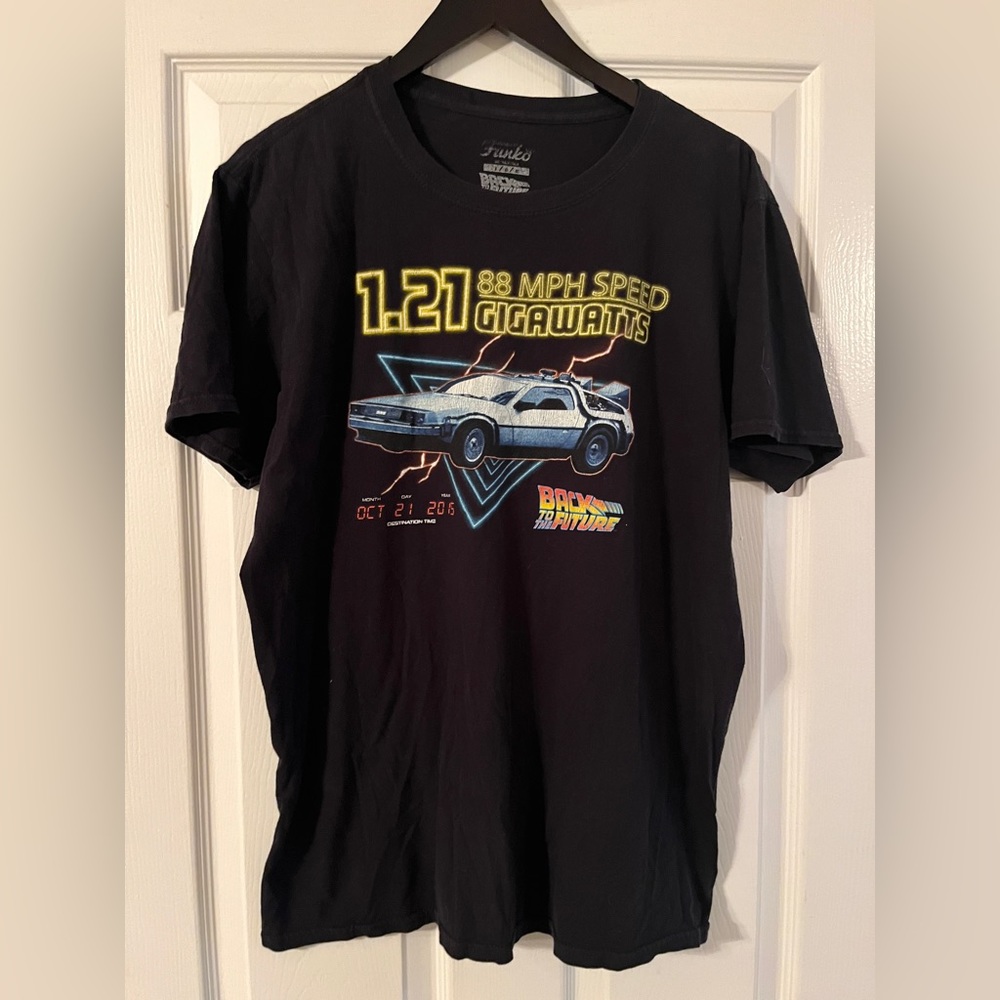 Funkd Back to the Future Mens T-shirt. Size Large. Black. Excellent Condition.